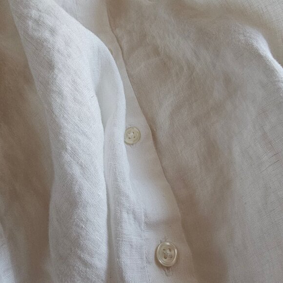Muji 100% Linen Button-Down Shirt - 2019 - White - Sz S - Picture 5 of 13